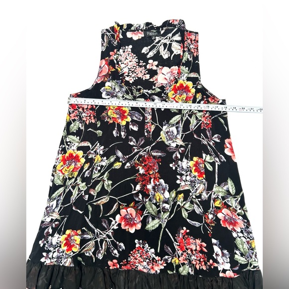 Papillon Floral Ruffled Hem Tiered Shift Dress XS Boho - Picture 7 of 10